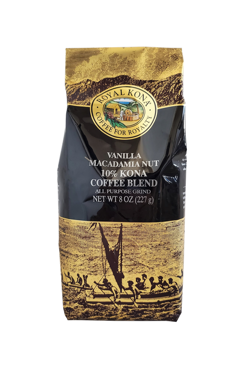 Royal Kona Coffee - Vanilla Macadamia 10% Coffee Blend 8oz