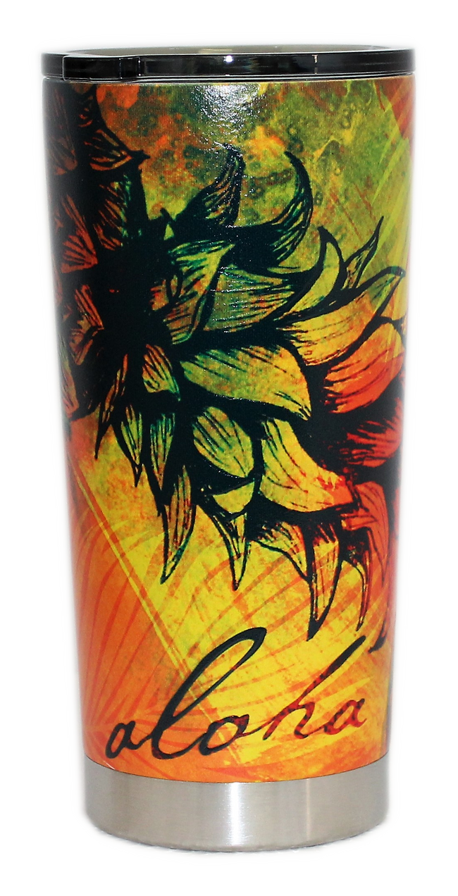 Natural HI Stainless Steel Tumbler 20oz Travel Cup - Pineapple Splash